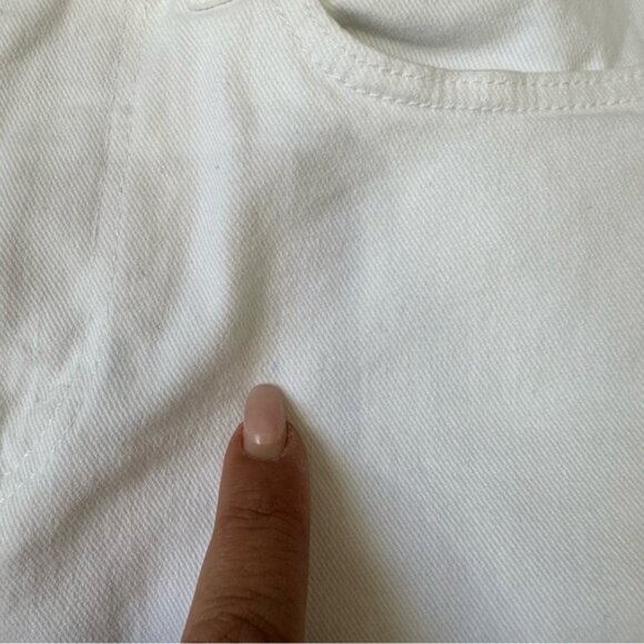 Paige The Cindy Crop High Rise Straight Leg Jean Raw Hem in White Sz 27 - Picture 12 of 13